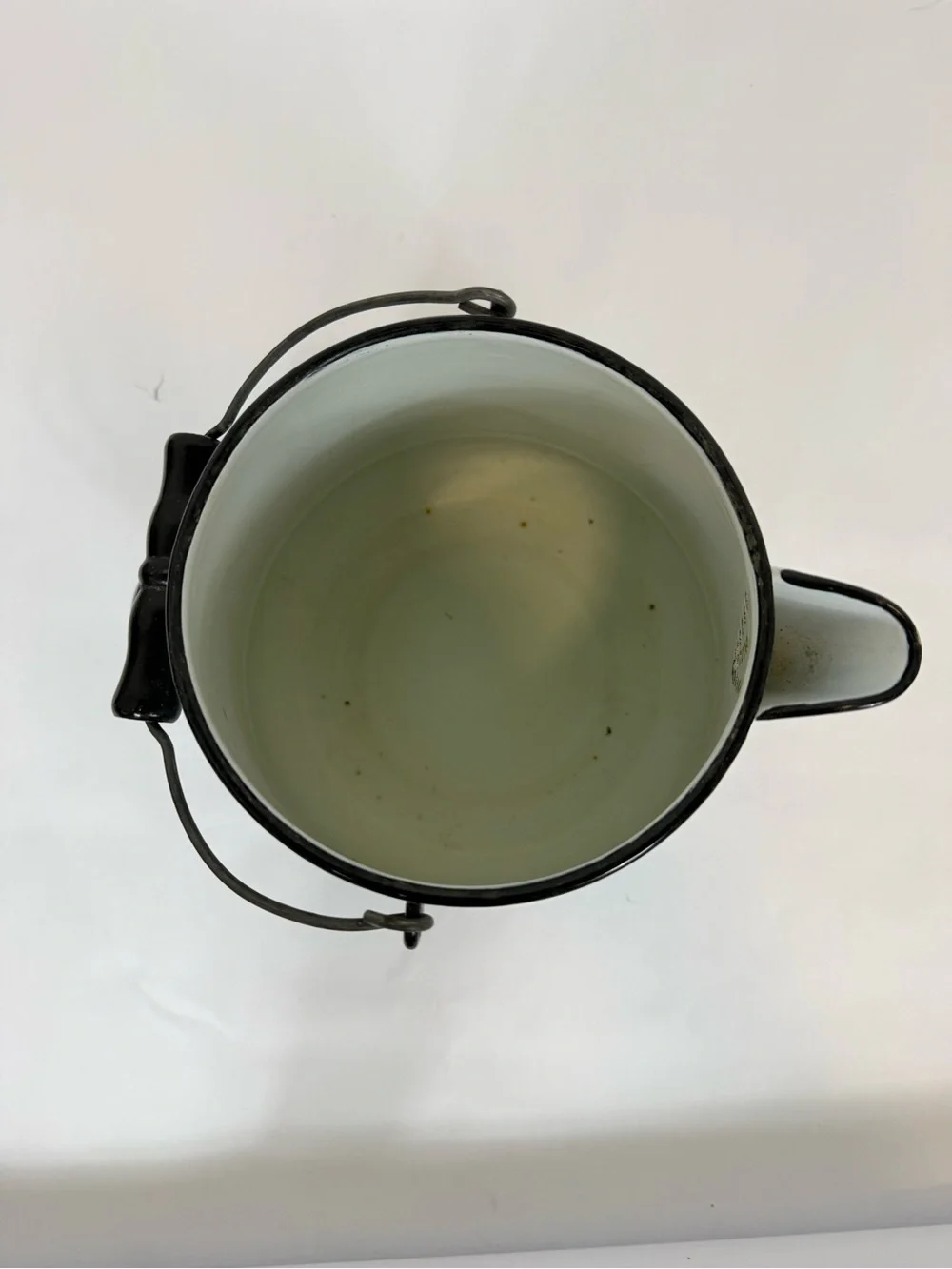 VTG White Enamel Cowboy Kettle/Coffee Pot Lid